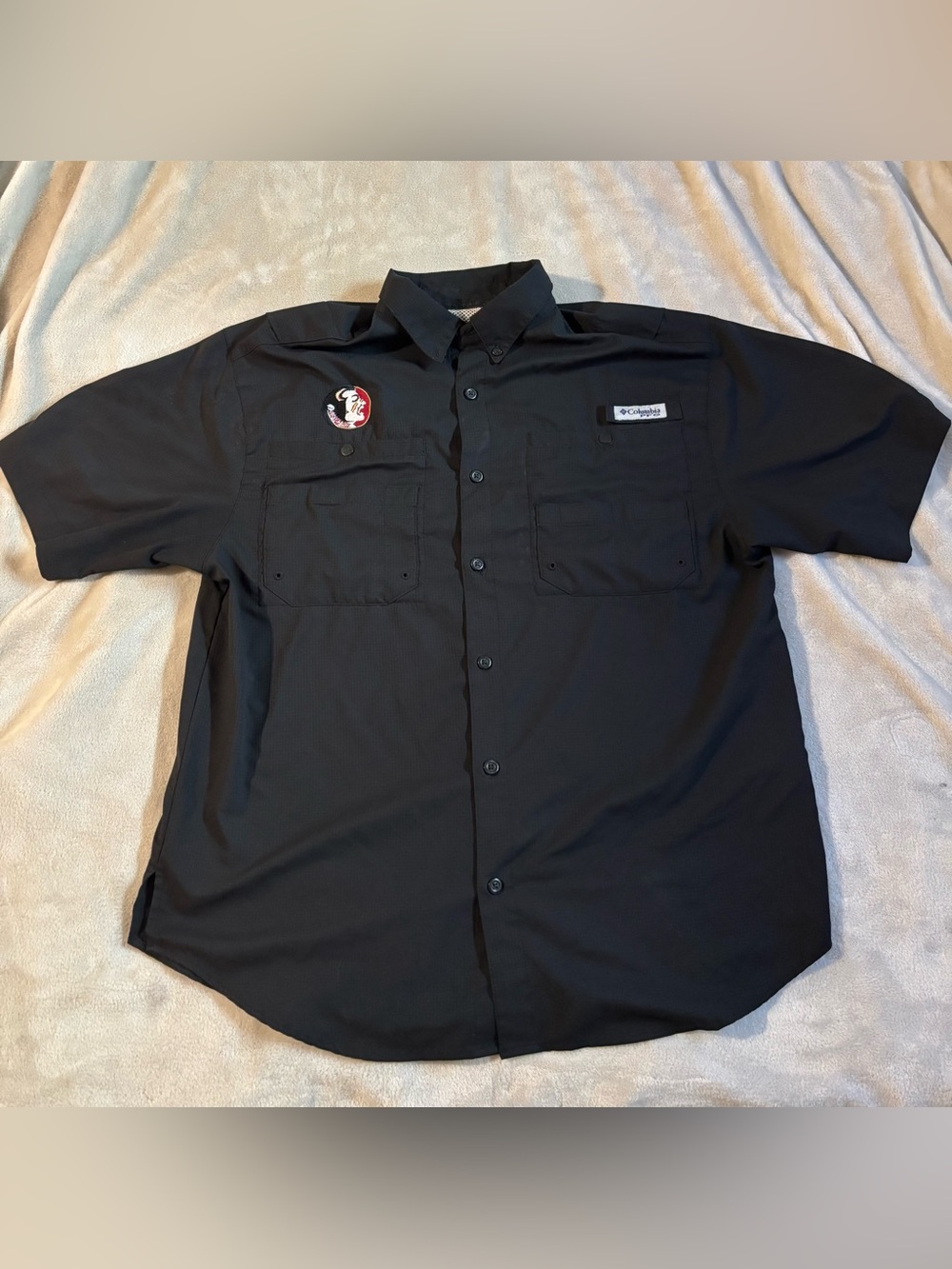 FSU Seminoles Columbia PFG Black Button Up Shirt